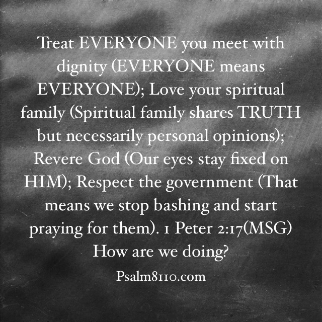 “Treat, Love, Revere, Respect” November 23, 2015