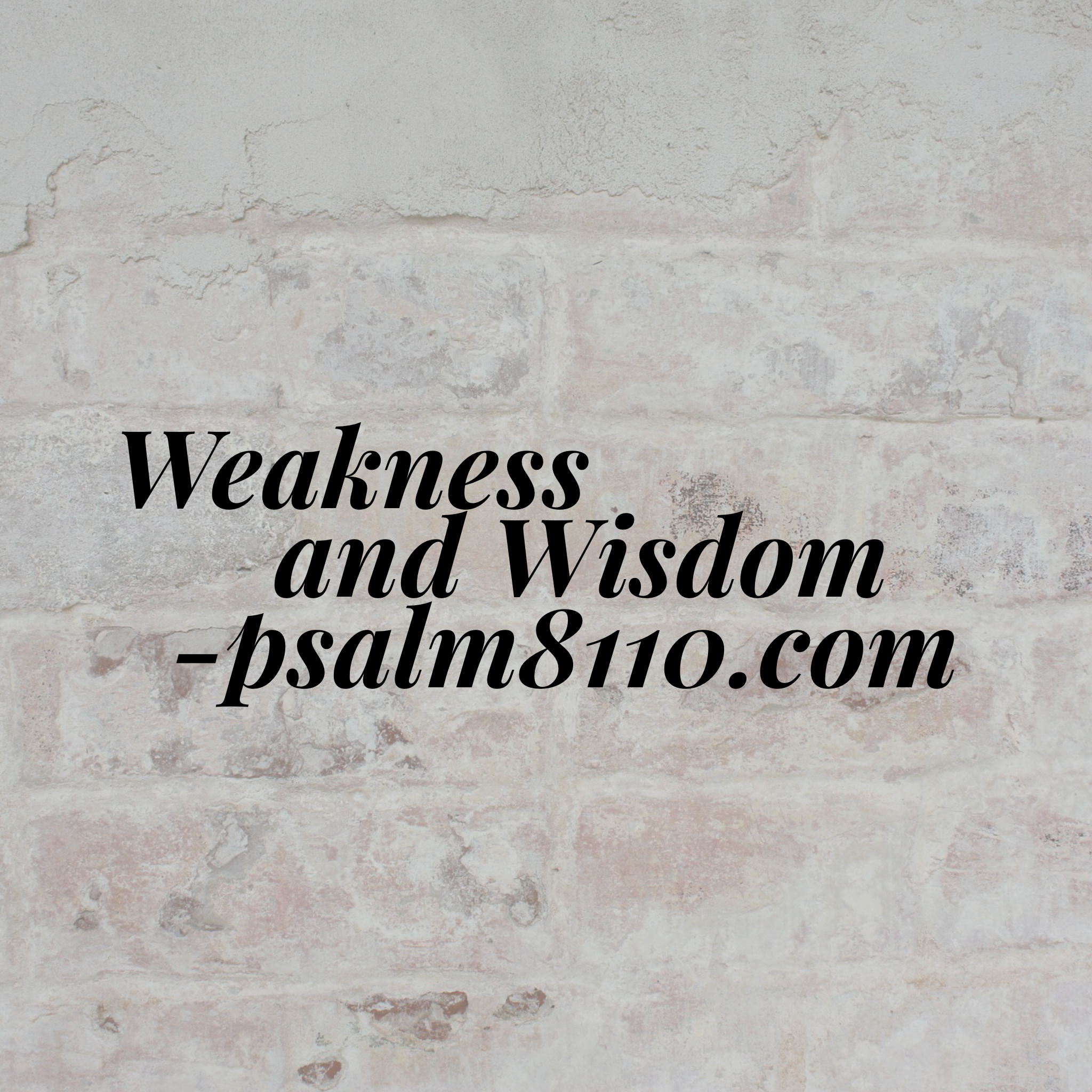 Weakness and Wisdom